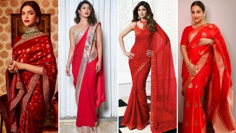 Bollywood Actress in Red Saree