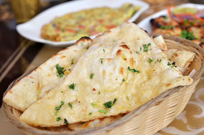 Cheese Stuffed Garlic Naan