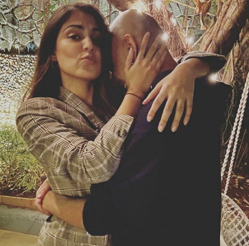 Rajiv Lakshman with Rhea Chakraborty