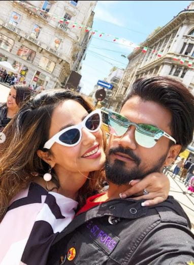 Rocky Jaiswal and Hina Khan