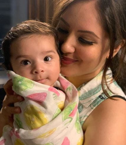 Pooja Banerjee with Son