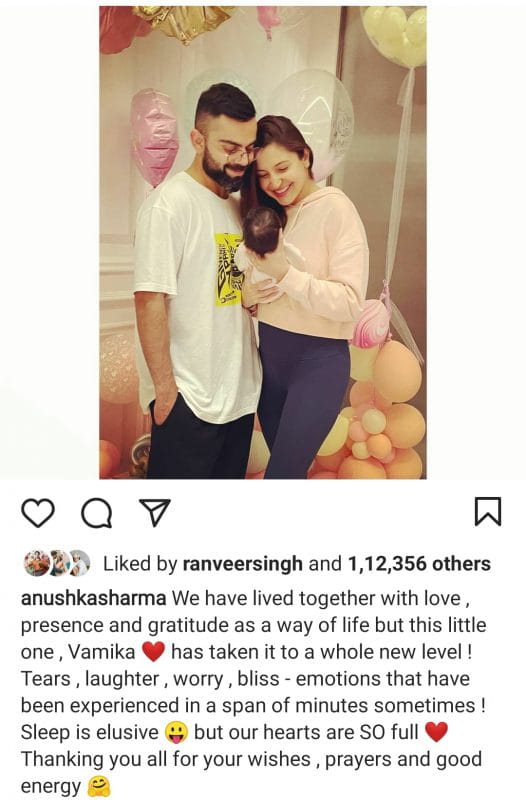 Anushka first picture of her daughter