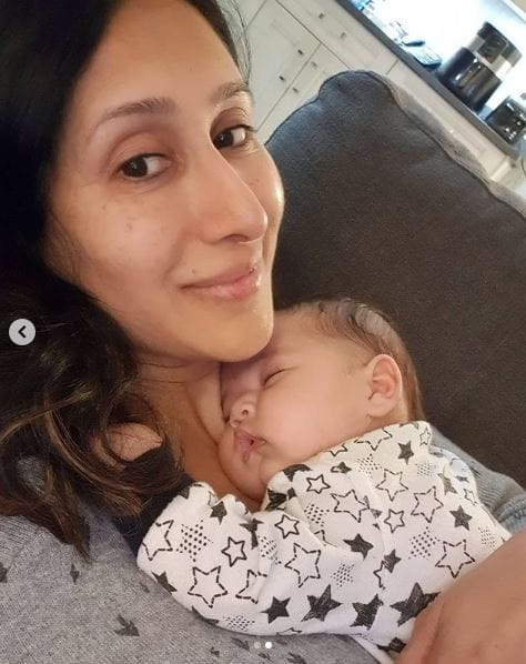 Teejay Sidhu With Her Newborn Daughter