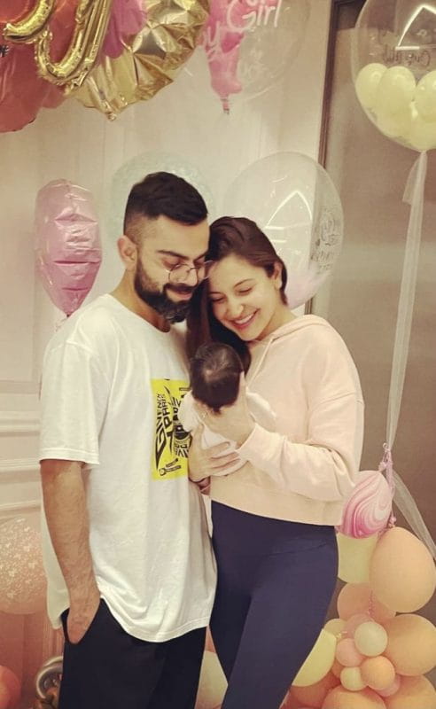 Anushka Sharma and Virat Kohli With Daughter Vamika