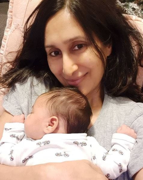 Teejay Sidhu With Her Newborn Daughter