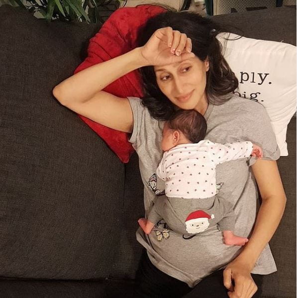 Teejay Sidhu With Her Newborn Daughter