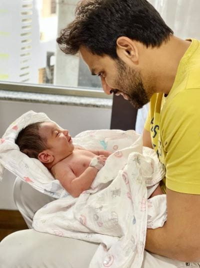 Naman Shaw With His New Born Baby