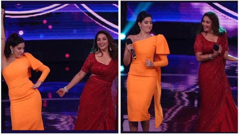 madhuri dixit with Nora Fatehi