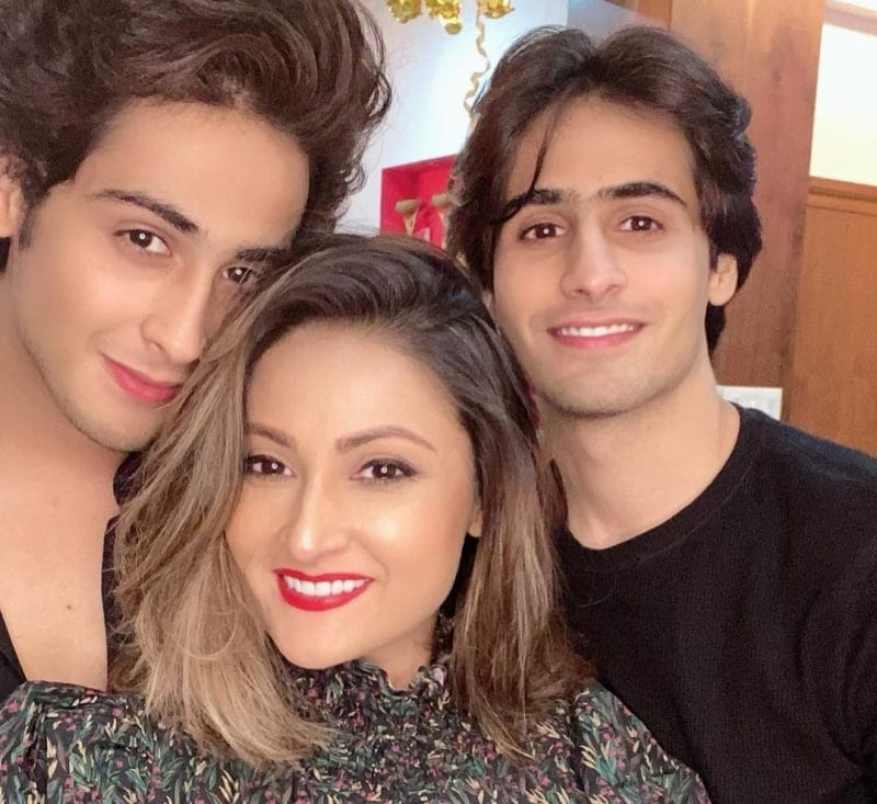 Urvashi Dholakia with her sons