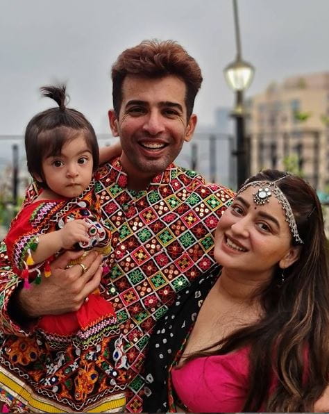 Jai Bhanushali and Mahi Vij with daughter Tara
