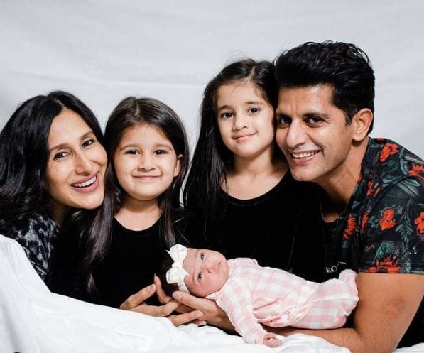 Karanvir Bohra and TJ Siddu with Bella, Vienna and Jia