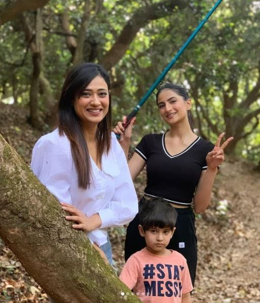 Mummy Shweta Tiwari with Palak and Reyansh