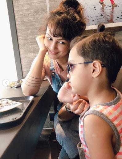 Nisha Rawal With Son Kavish