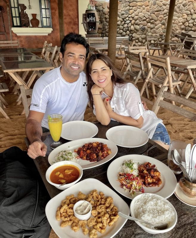 Kim Sharma and Leander Paes