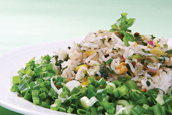 Corn-Mint Rice