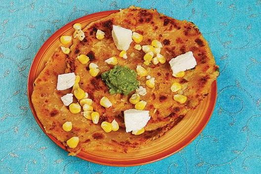 Paneer Stuffed Corn Paratha