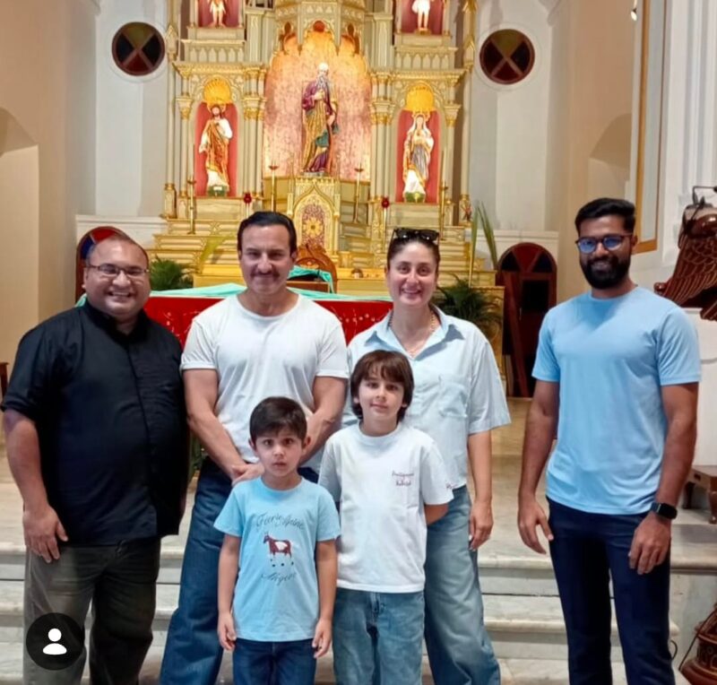 Kareena Kapoor, Saif Ali Khan with Taimur and Jeh