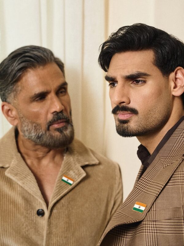 Sunil Shetty with his son