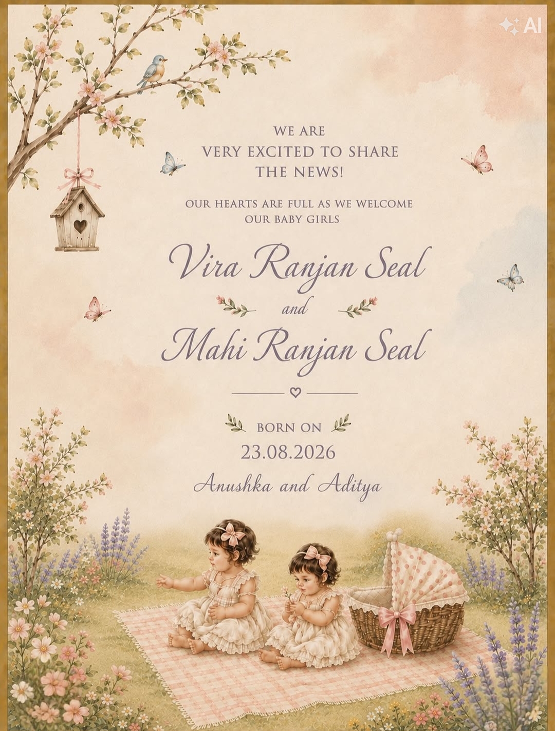Anushka Ranjan and Aditya Seal Twins Baby
