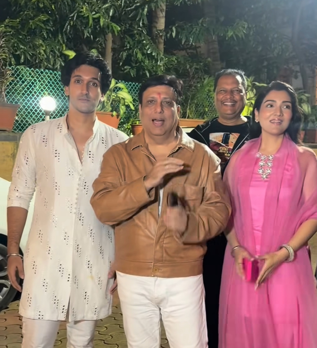 Govinda with Yashvardhan and Tina Ahuja