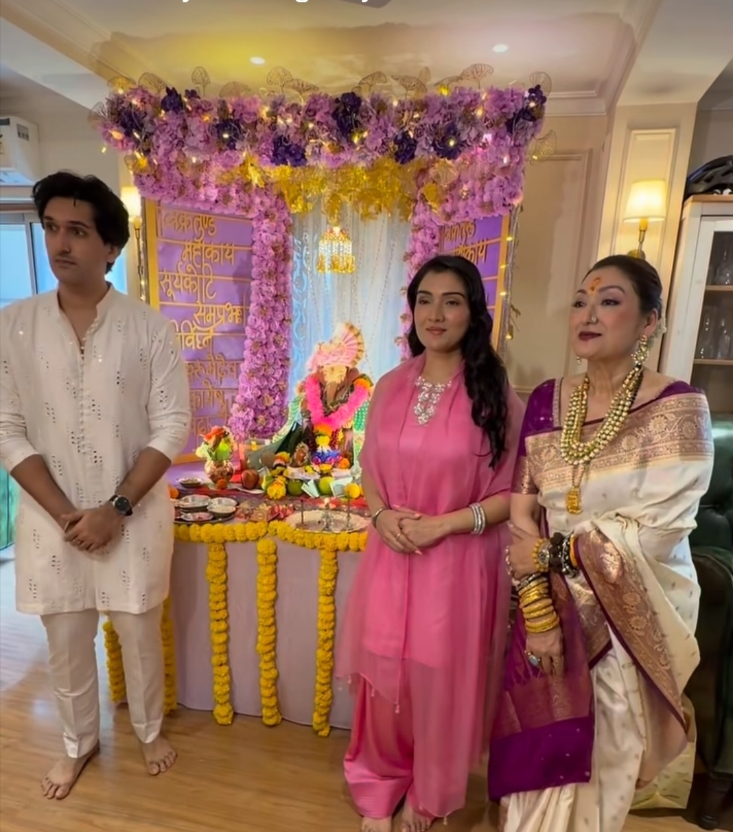 Sunita Ahuja with Yashvardhan and Tina Ahuja